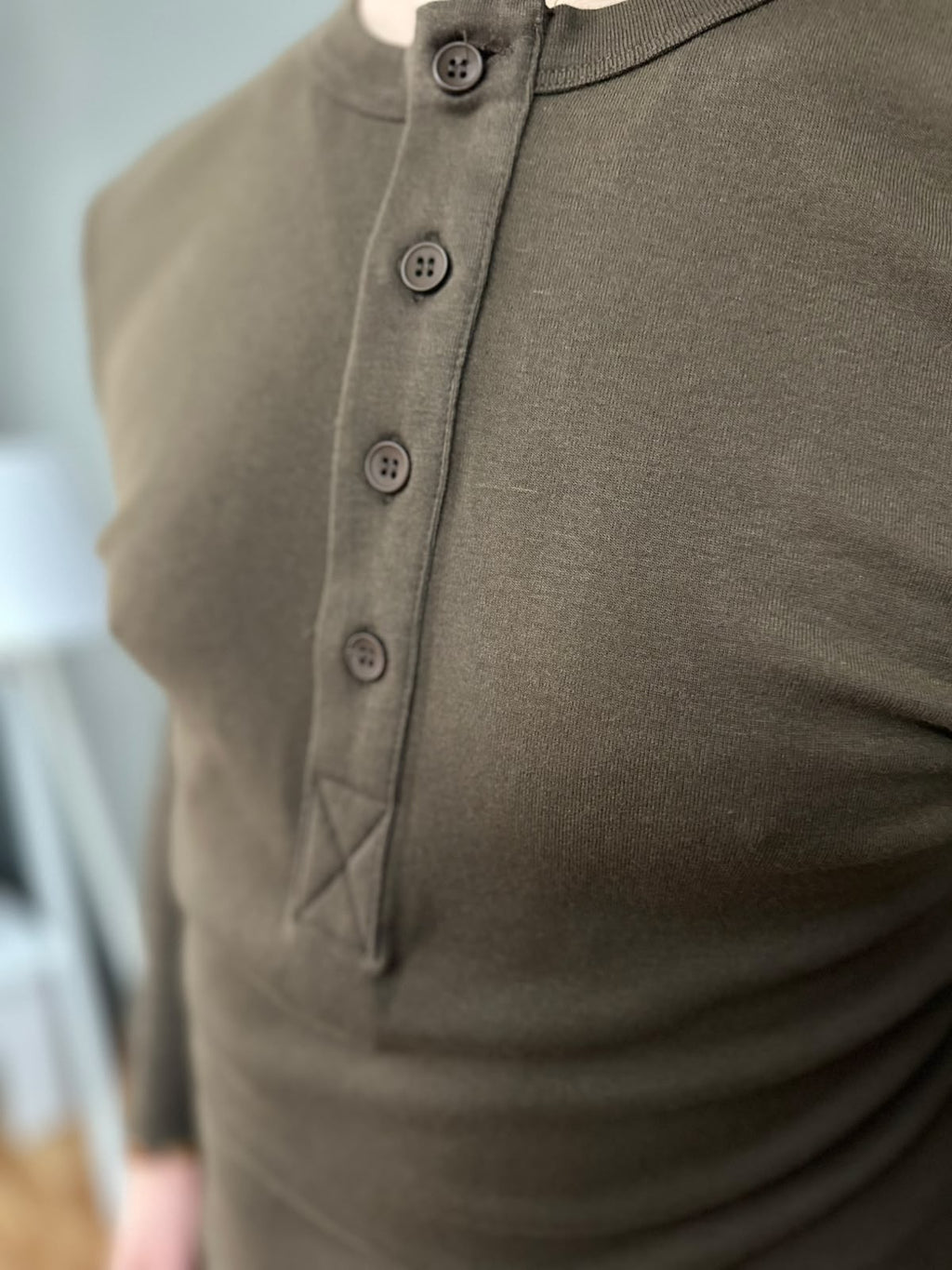 Giesto Kahverengi Yakası Düğmeli Modal Kumaş Sweatshirt