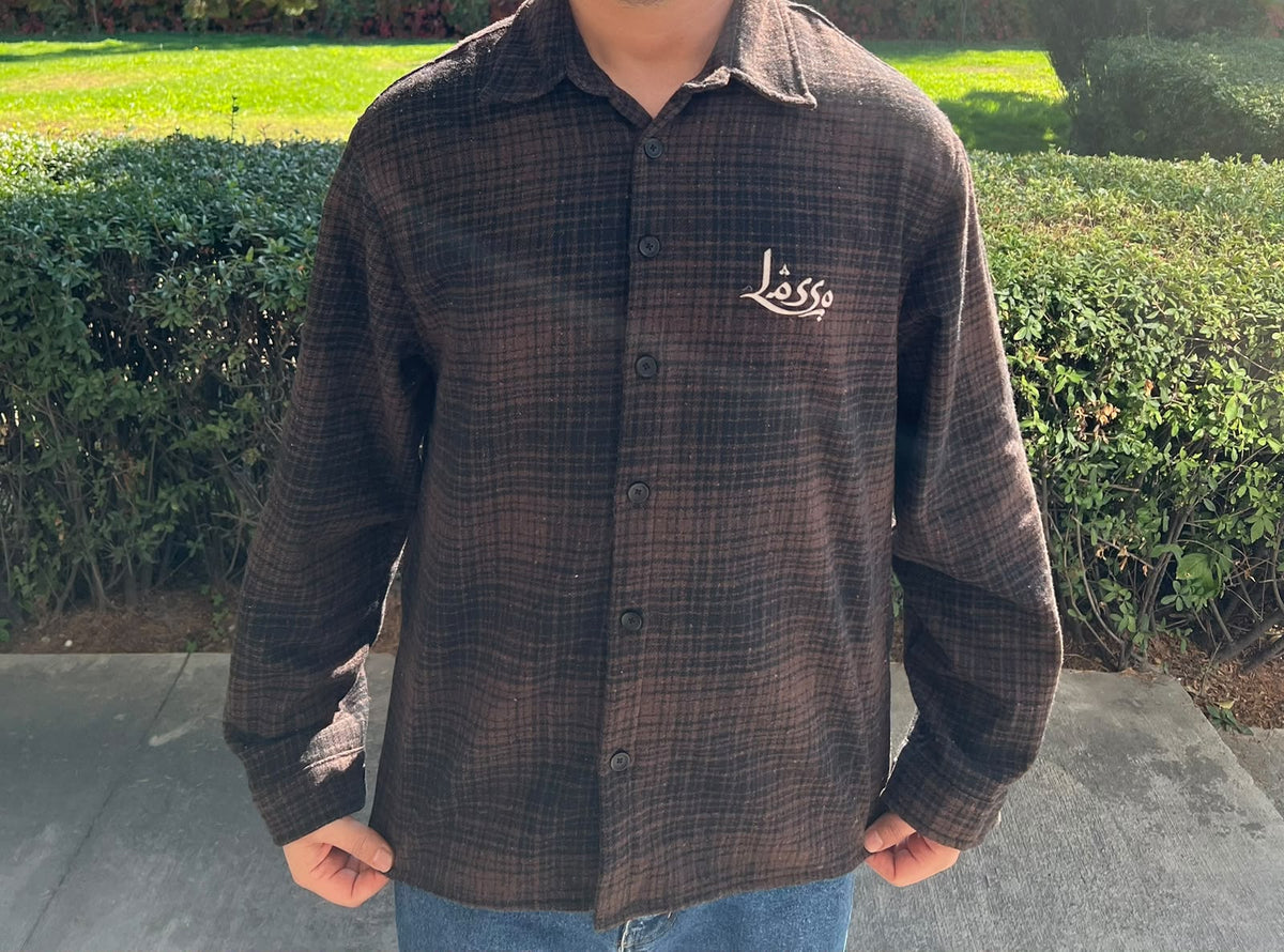 Kahverengi LS Baskı Detaylı Oversize Gömlek